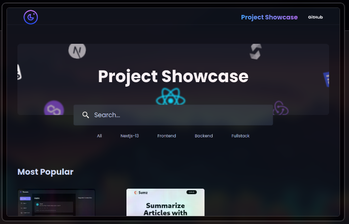 Project Showcase application